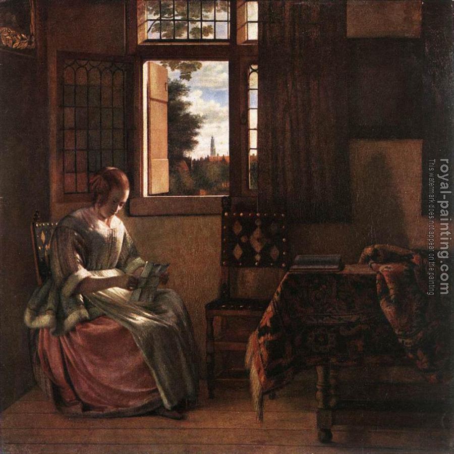 Pieter De Hooch : Woman Reading a Letter
